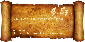 Gallovits Szidónia névjegykártya